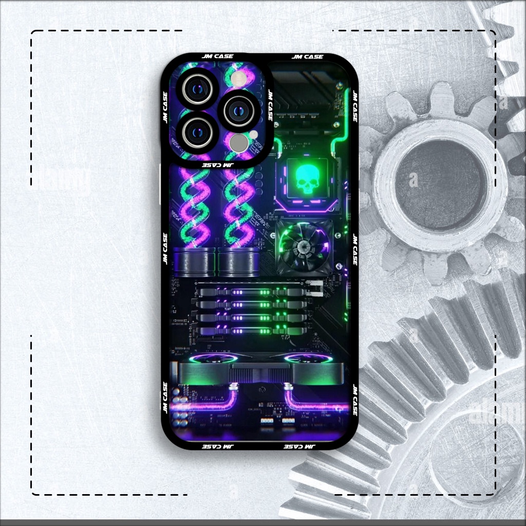Ốp lưng iphone cạnh vuông JM CASE quạt tản nhiệt 6plus/6s/6splus/7/7plus/8/8plus/x/xs/11/12/pro/max/plus/promax