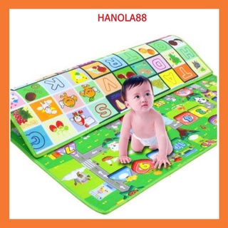 Thảm chơi cho bé 2 mặt gấp gọn, thảm xốp Maboshi an toàn 1.8x2m cho bé thông minh sáng tạo