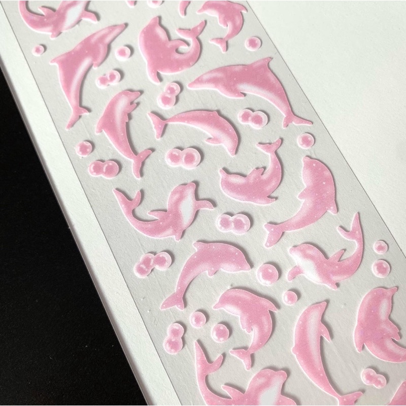 Lacotte | Pink dolphin sticker sheet 🐬 nhãn dán trang trí hình cá heo hồng