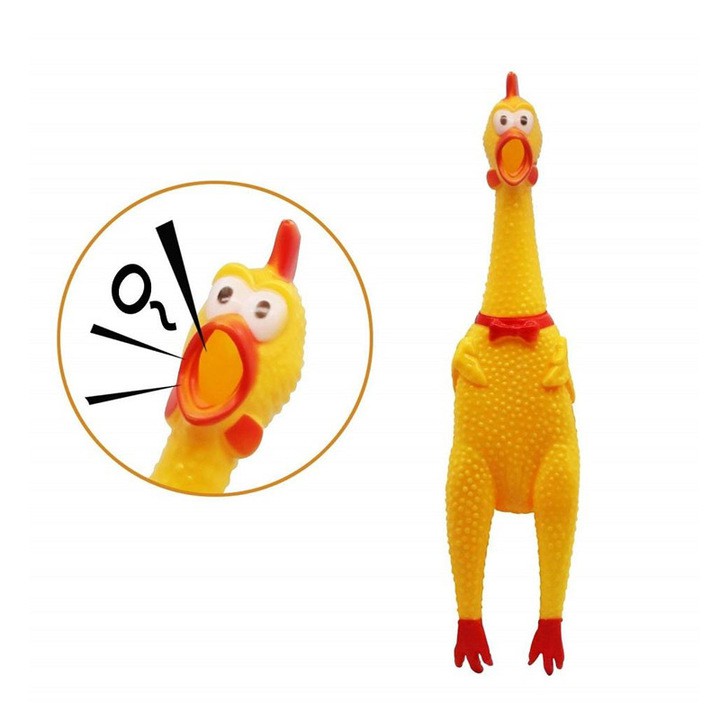 Đồ chơi con gà la hét cho chó mèo, shrilling chicken Kún Miu, gà la hét cỡ to 31cm