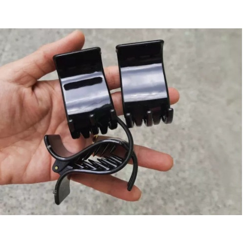 Set 2 Kẹp tóc càng cua 5 răng 3 răng đen nhám đen bóng cho nữ KT003