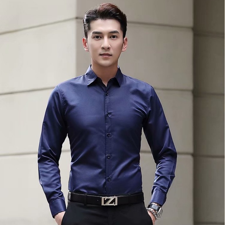Áo sơ mi nam công sở trơn tay dài form Hàn Quốc nhiều màu vải mềm mại thoáng mát thấm hút mồ hôi không nhăn-MOD02