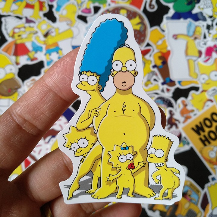 Bộ Sticker dán cao cấp chủ đề GIA ĐÌNH SIMPSONS - Dùng dán Xe, dán mũ bảo hiểm, dán Laptop...