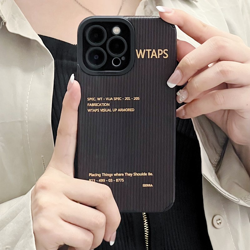 Vỏ mềm bảo vệ máy ảnh IP IPhone 7 8 + 14 Plus X XR SE 2020 XS Max 11 13 14 Pro Max Green Black WTAPS Thời trang nam shin case