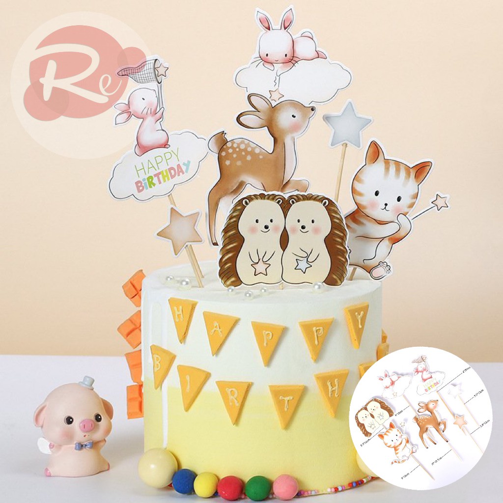 [SIÊU RẺ❤️] – SCG Tuần lộc, Nhím, Thỏ - Trang trí bánh sinh nhật bánh kem