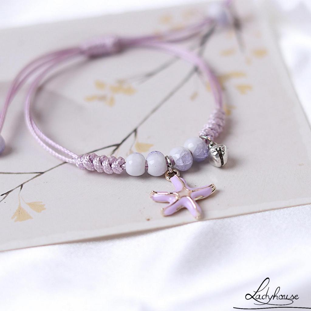 Vòng đeo tay chuỗi hạt hình sao biển/ vỏ sò dễ thương đơn giản thời trang cho nữ