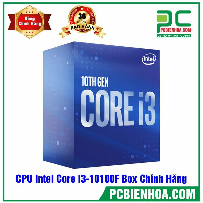 Bộ vi xử lý Core i3 10100F / 6MB / 4.3GHZ / 4 nhân 8 luồng chính hãng không có GPU