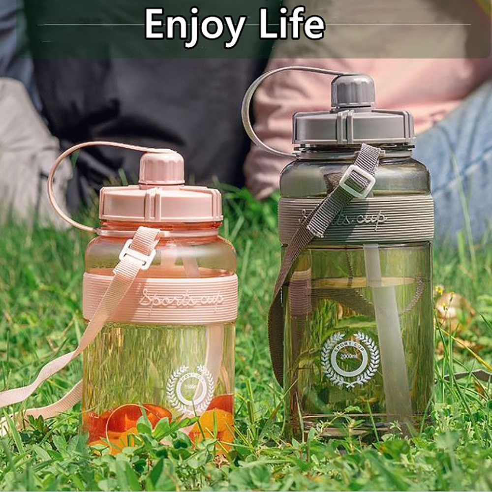 Bình Nước Thể Thao Bằng Nhựa Dung Tích Lớn Kèm Ống Hút