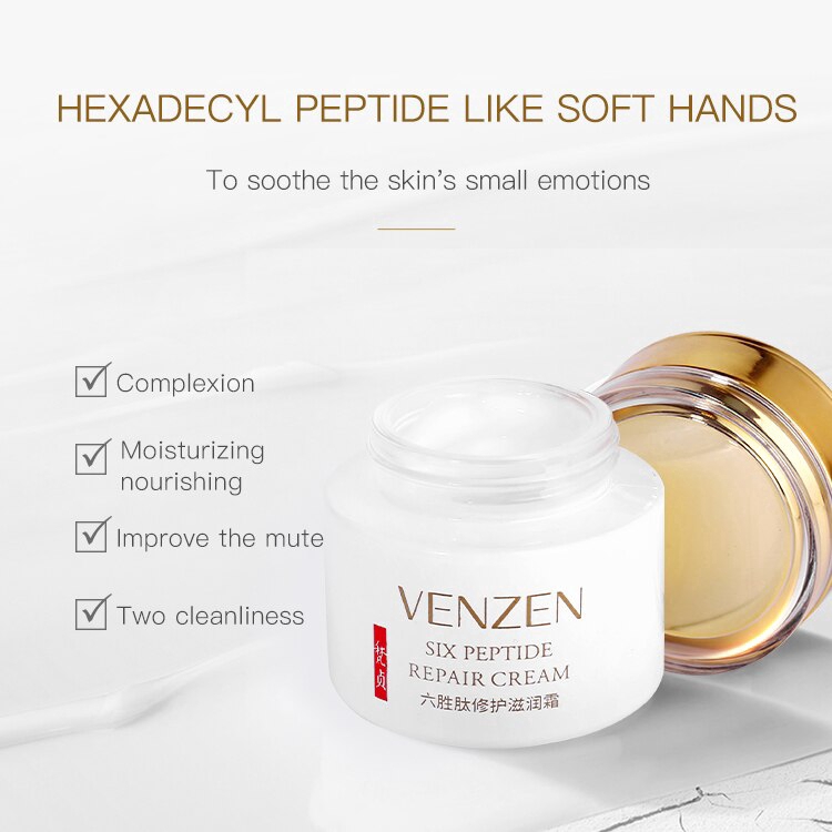 Six Peptide Face Cream Whitening Vitamin E Anti-wrinkle Nourishing Herbal Skin Lightening Moisturizer DAY NIGHT CREAM