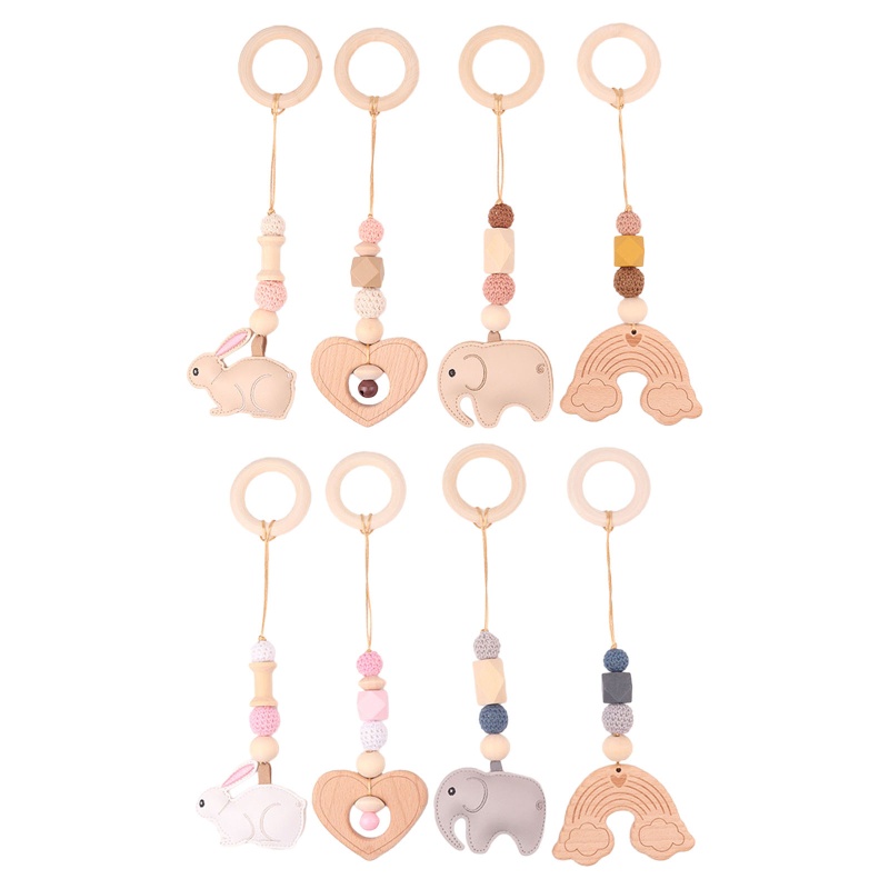 Set 4 Đồ Chơi Vòng Lục Lạc Treo Xe Đẩy / Tập Nhai Cho Bé Sơ Sinh