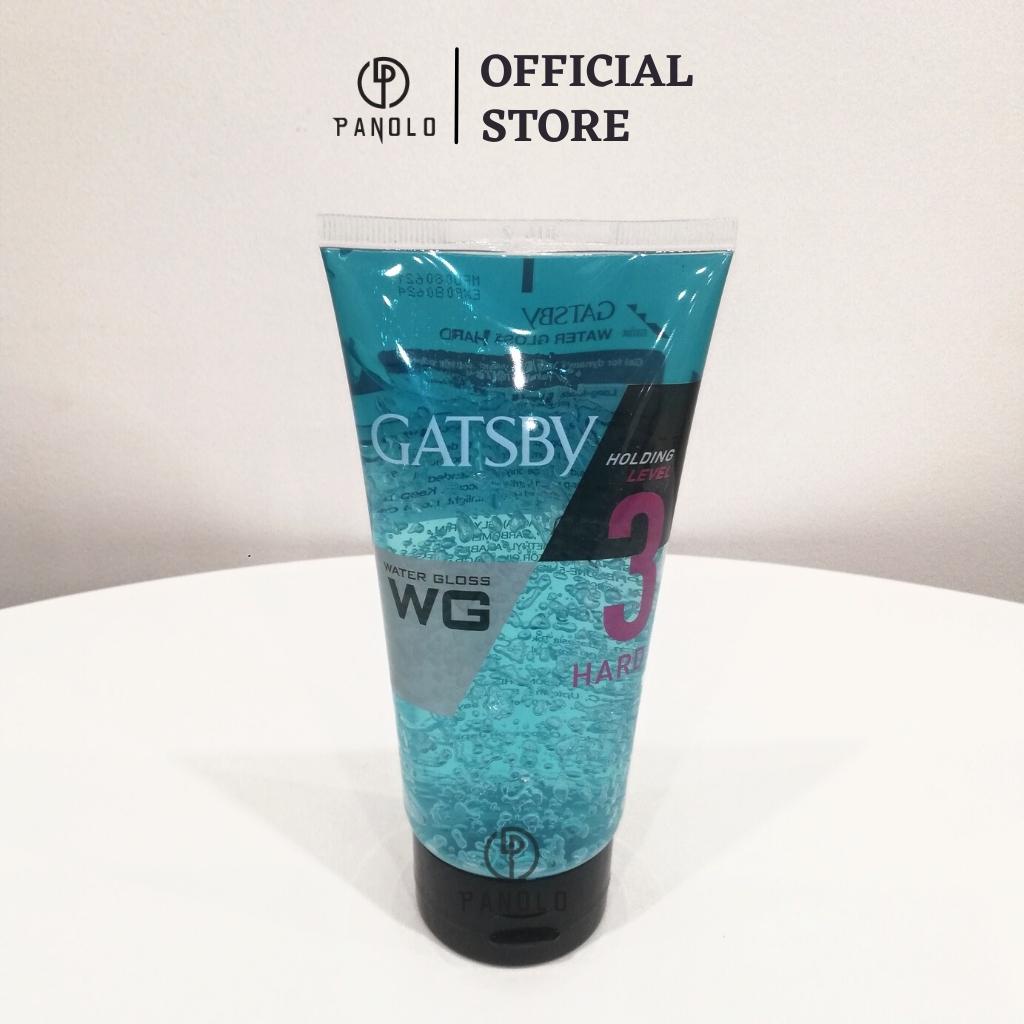 Gel vuốt tóc nam nữ Gatsby Water Gloss Hard 170g, Light Hold, Matte Shine, Gel giữ nếp tóc xoăn uốn
