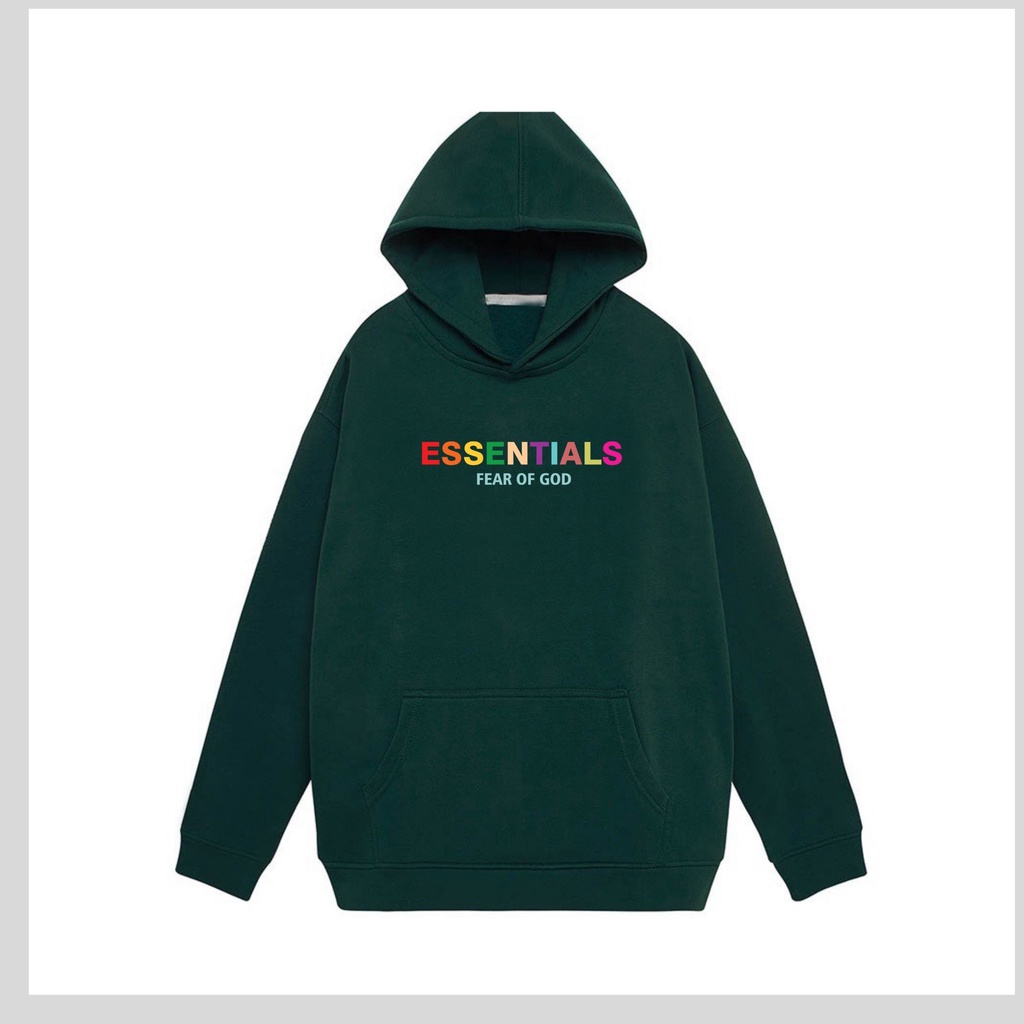 Áo Hoodie Essentials chữ màu độc đáo   , áo nỉ bông chất  dày unisex form rộng nam nữ