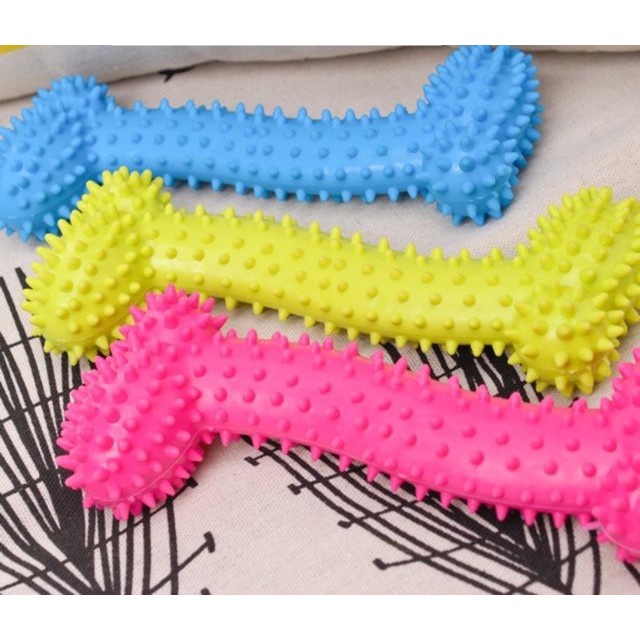 Đồ Chơi Cao Su Tự Nhiên Hình Xương Có Gai Luyện Tập Răng Cho Pet Cưng