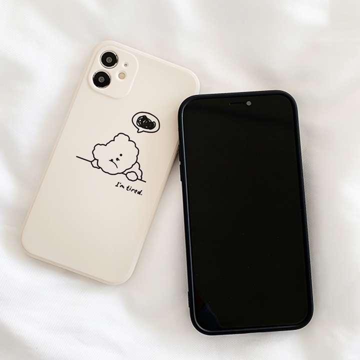 Ốp lưng IPhone Gấu-Tired Cạnh vuông 6/6s/6Plus/6sPlus/7/8/7Plus/8Plus/x/xs/xr/xsmax/11/11pro/12/13/14/Pro/Plus/ProMax