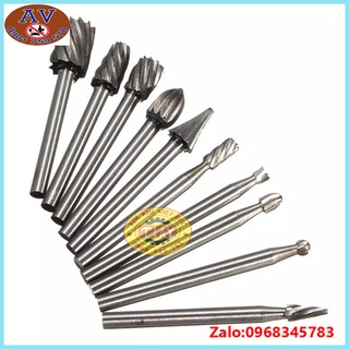 Bộ 10 mũi khắc, mài, làm lũa HSS cao cấp