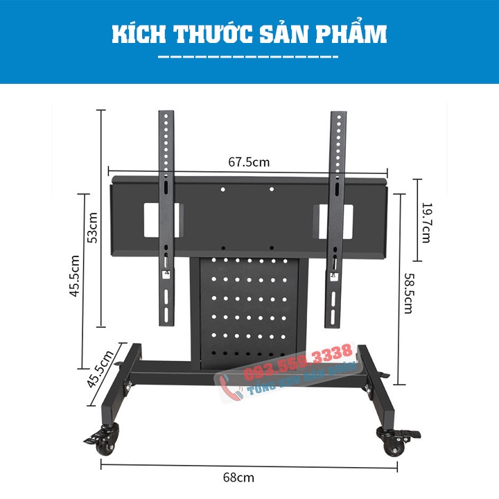 Kệ Giá Treo Tivi Di Động HB75 32 - 65 Inch - Giá Treo Tivi Hội Nghị Có Bánh Xe Di Dộng - [ Ưu Việt Hơn NB AVA1500 ]