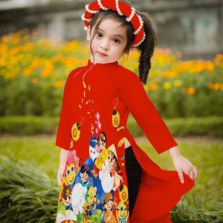 Rập áo dài bé gái 1-10T