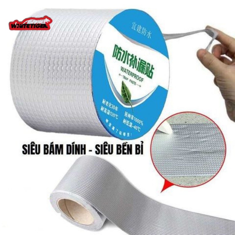 Băng keo bạc chống thấm Waterproof siêu dính, siêu bền, chịu nhiệt tốt