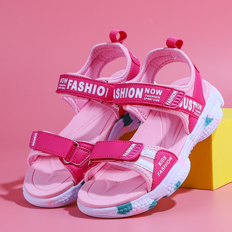 2023 summer toddler girl pink sandals trẻ em thoải mái đi biển giày đi biển siêu mềm cô gái nhỏ công chúa sandal ngọt ngào