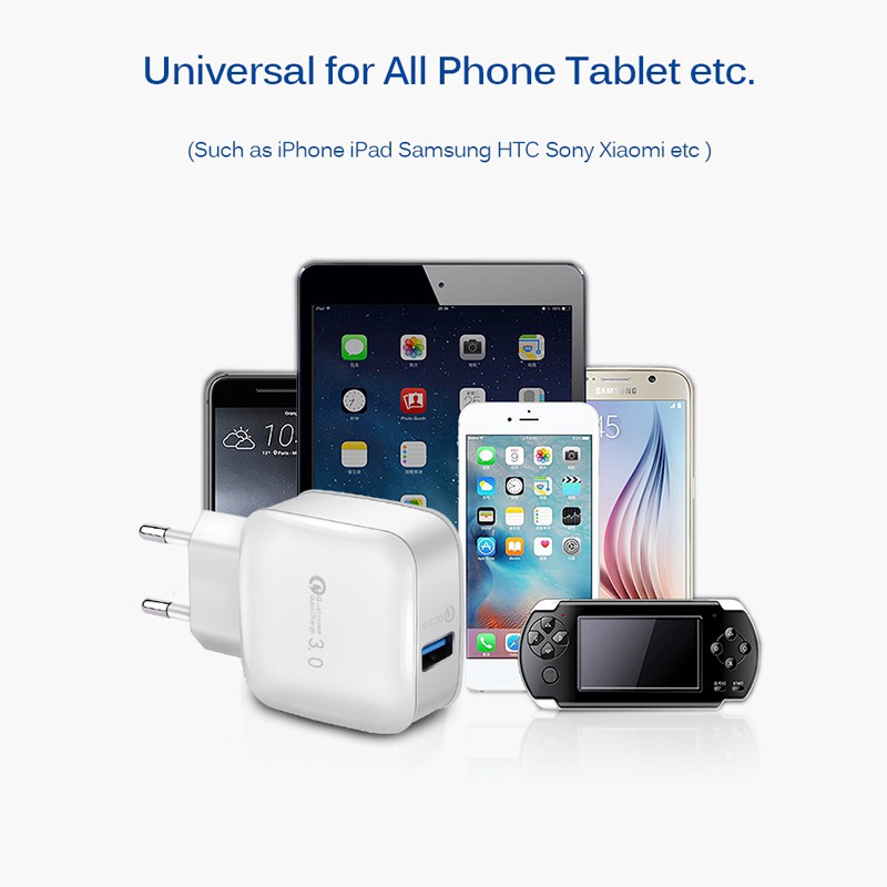 Củ sạc nhanh USB tiện lợi dành cho điện thoại 2.4A QC 3.0 USB Charger Adapter Quick Charge Phone Charger