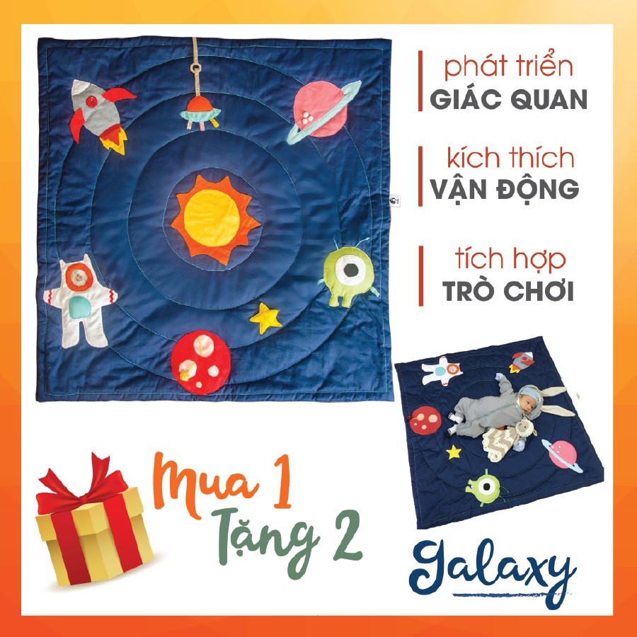 Thảm chơi cho bé ⚡HÀNG CAO CẤP ⚡phát triển giác quan chủ đề Thiên Hà- Đồ chơi bé sơ sinh Pupei