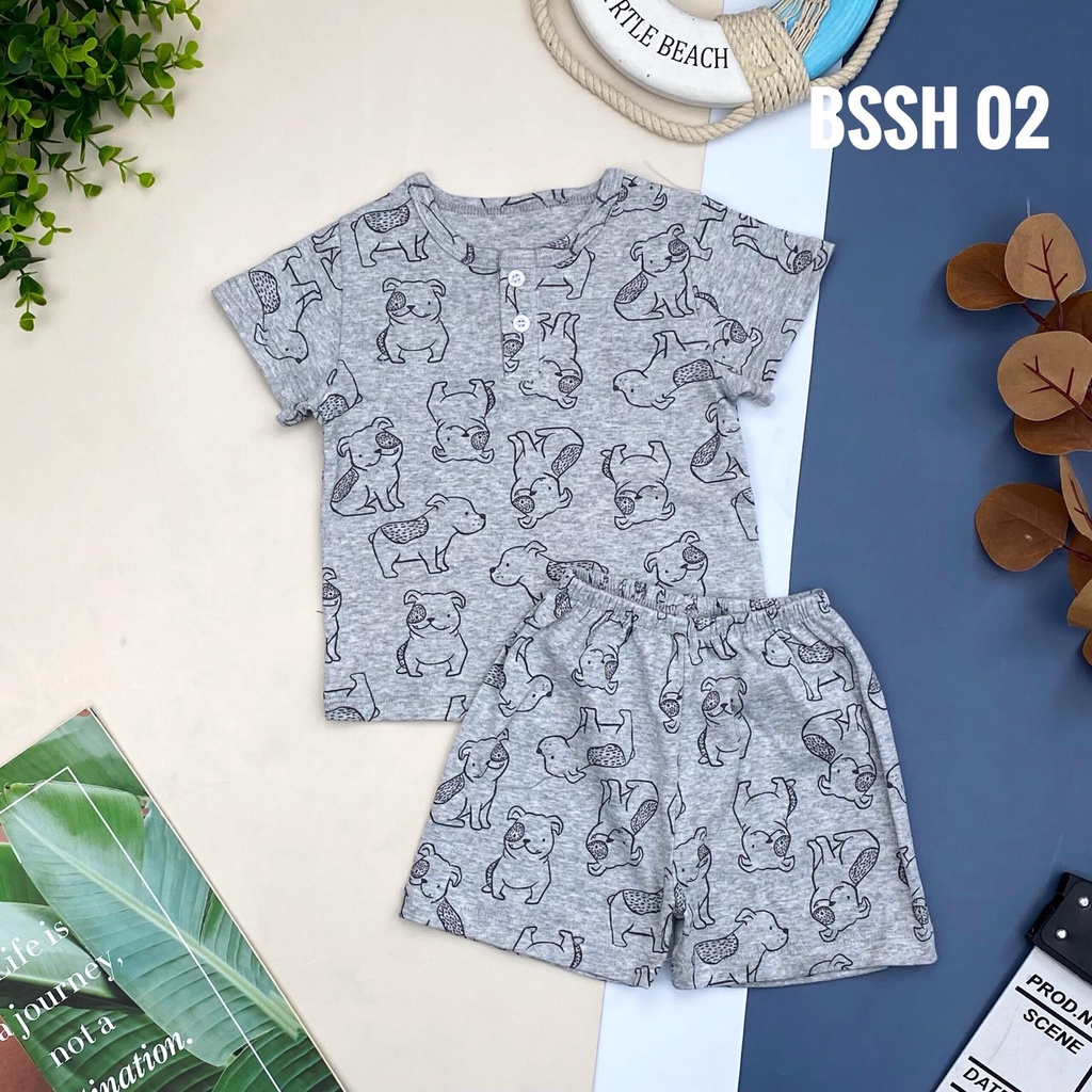 Bộ sơ sinh 2 cúc LITIBABY ngắn tay, size 6/36 tháng, chất cotton mềm mát