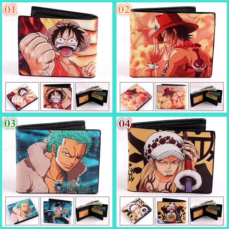 ☠ One Piece Ví ☠ （Luffy / Ace / Zoro / Law - 4 Styles） Fashion PU Wallet Purse Fashion Wallet
