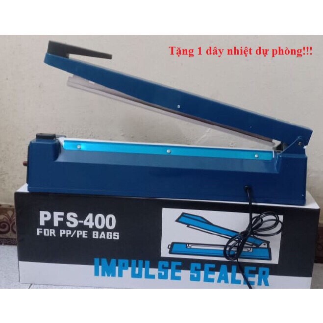 MÁY ÉP MIỆNG BỌC 40cm + TẶNG DÂY NHIỆT , Máy ép bọc nilon pfs400, máy ép túi bạc, hàn túi zip, máy hàn bao bì bằng tay