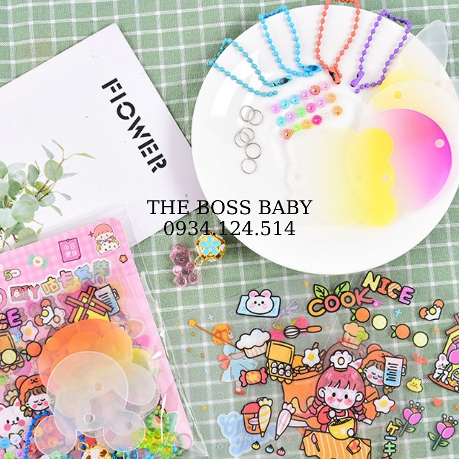 Tự Làm Móc Khóa Bằng Acrylic Trong Suốt Diy Có Kèm Sticker