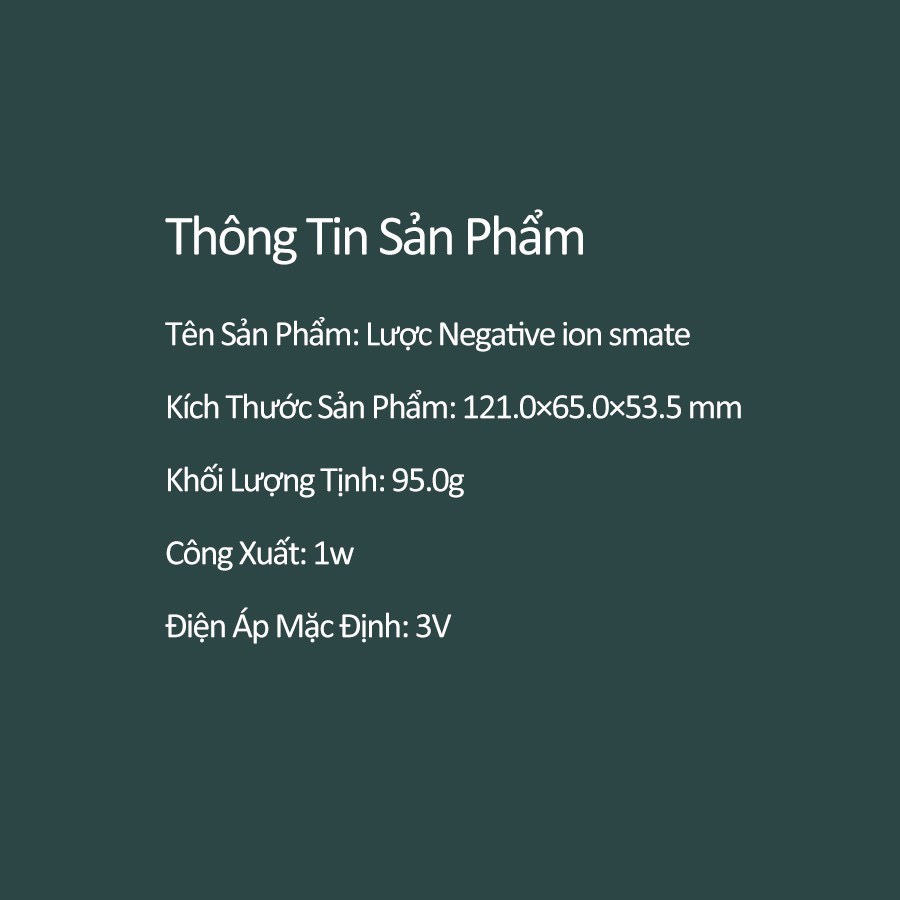 (1611)(hoả tốc15')[BẢO HÀNH 1 NĂM]Lược Dưỡng Tóc Ions SMATE Negative ion