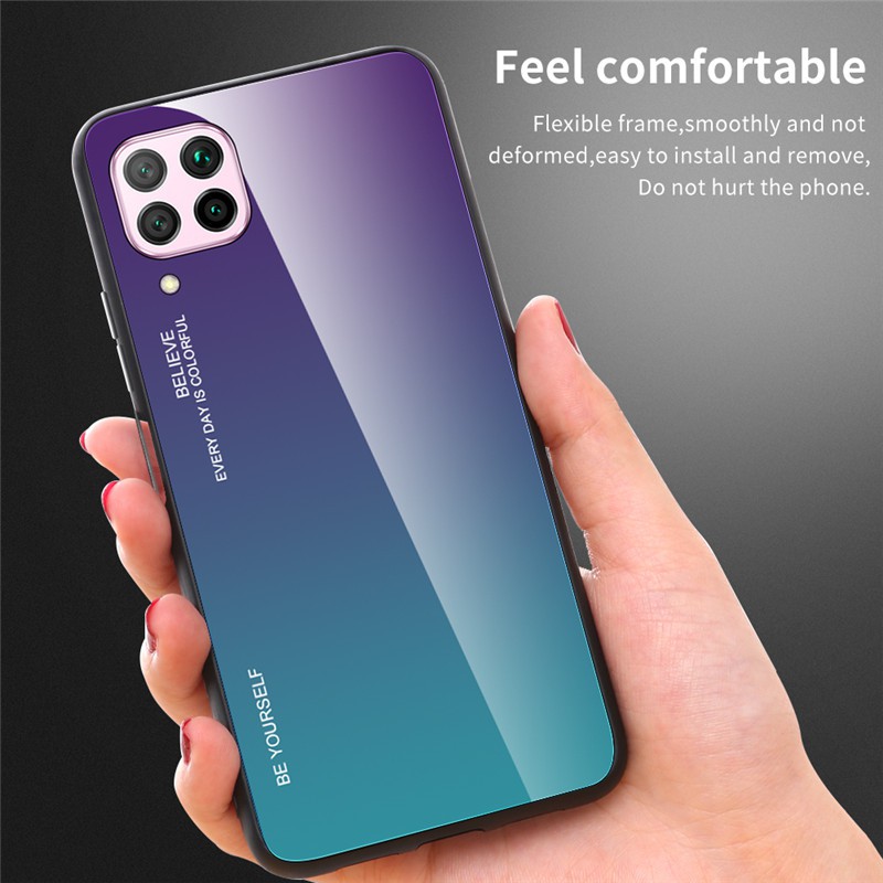 Kính Cường Lực Màu Gradient Cho Huawei P30 P20 Lite 2019 Pro Nova3E Nova4E Nova5I