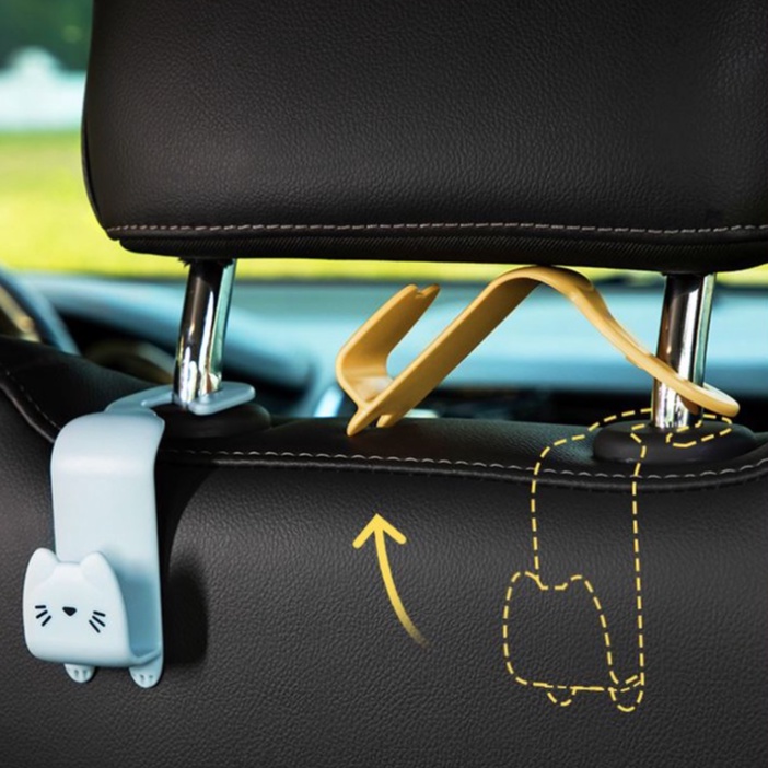 Set 2 móc treo đồ XIAODUOJIAJU gắn lưng ghế xe hơi tiện dụng