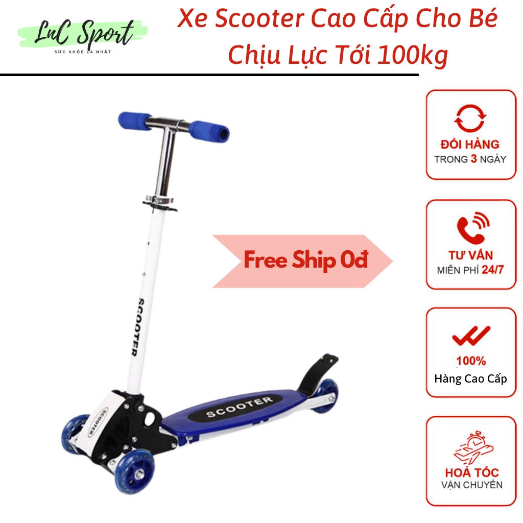 Xe Trượt, Xe Scooter 3 Bánh Cho Bé Trượt Có Phát Sáng Chịu Lực Tốt [HÀNG CAO CẤP].