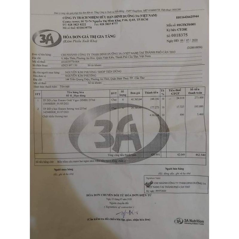 Lốc 6 chai SỮA NƯỚC ENSURE / ENSURE GOLD VIGOR)