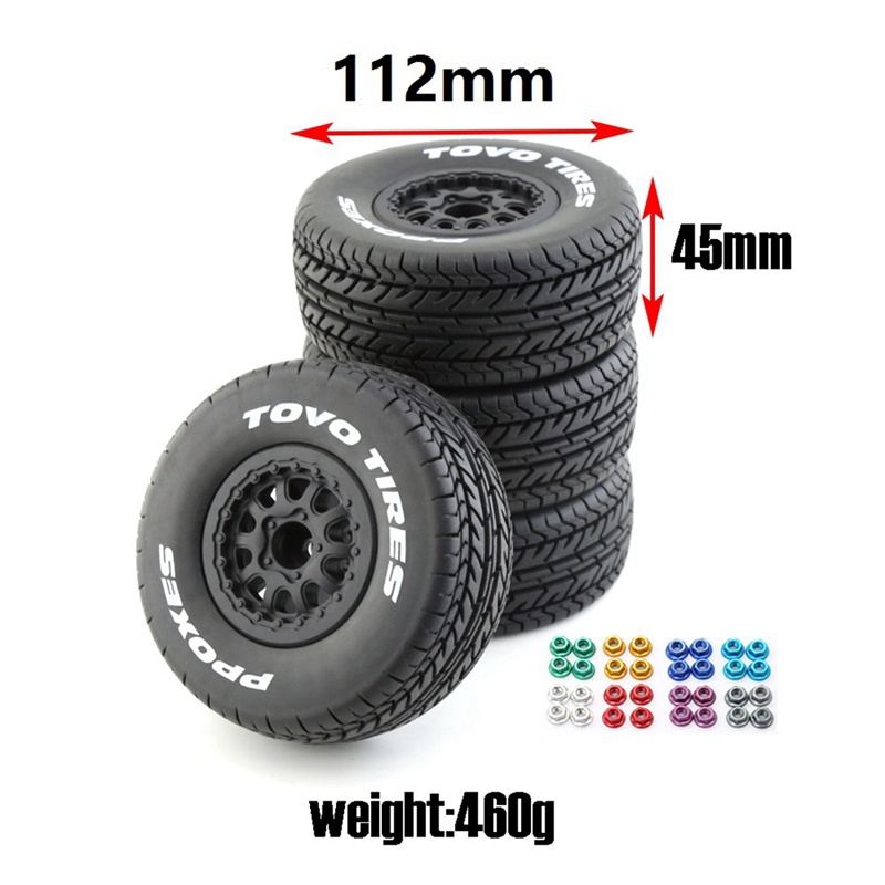 Set 4 Bánh Xe 112mm 1 / 10 12mm Cho Xe Điều Khiển Từ Xa Traxxas Slash Arrma SENTON VKAR 10SC HPI