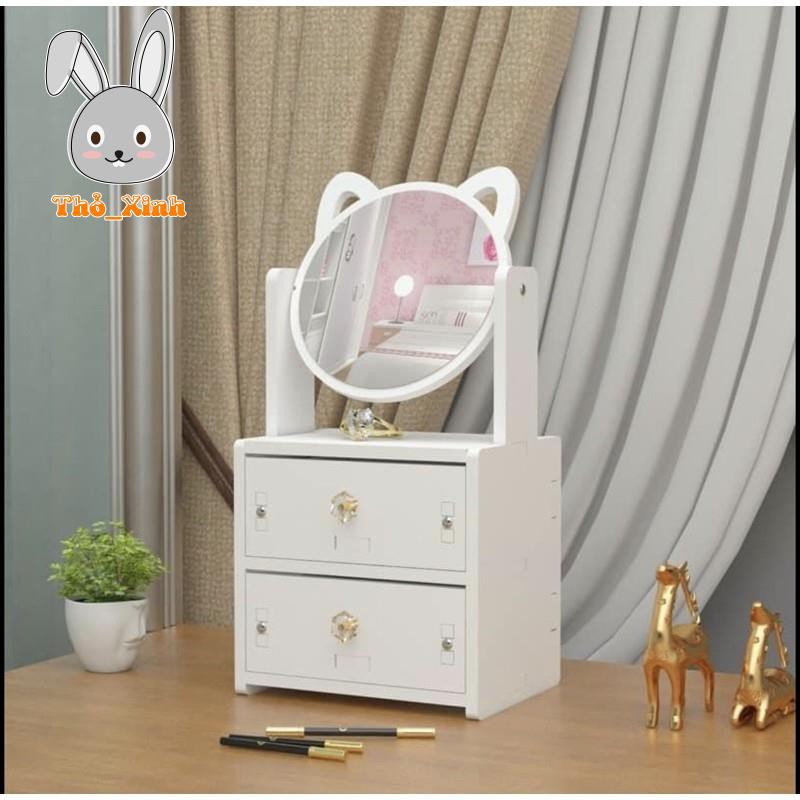 ❣️Kệ Mỹ Phẩm❣️ Mini, Kệ Để Đồ Trang Điểm Có Kèm Gương