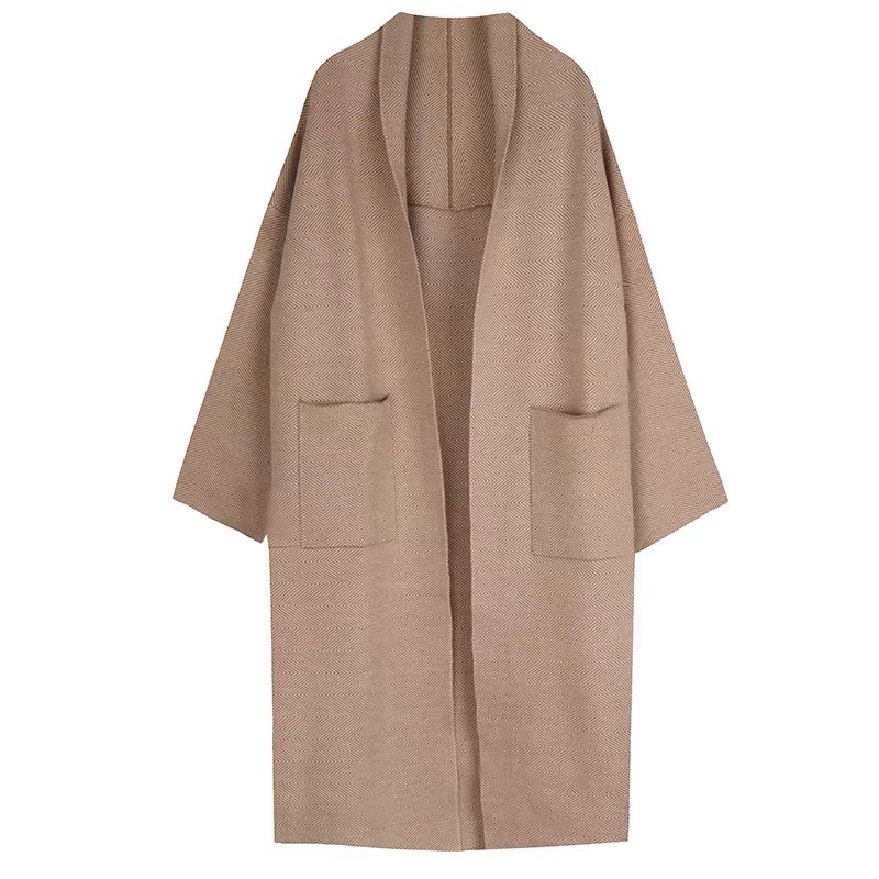 Áo cardigan len ép dáng dài