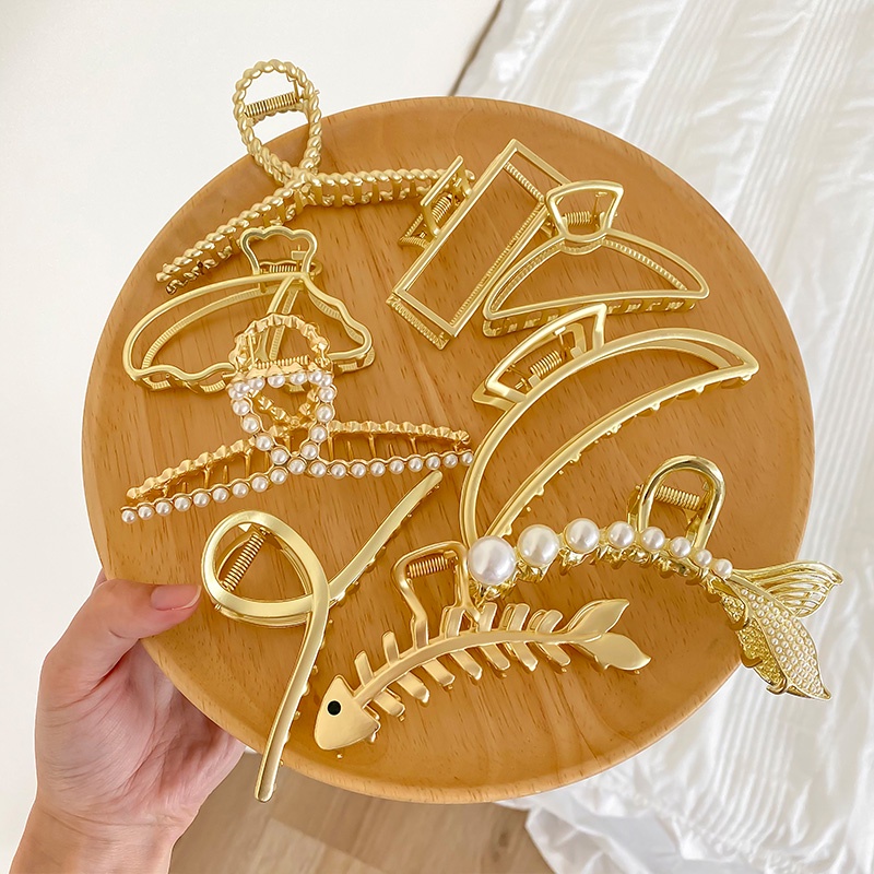 Kẹp Tóc Hình Cá Mập Đính Ngọc Trai Giả Thời Trang Hàn Quốc Cho Nữ