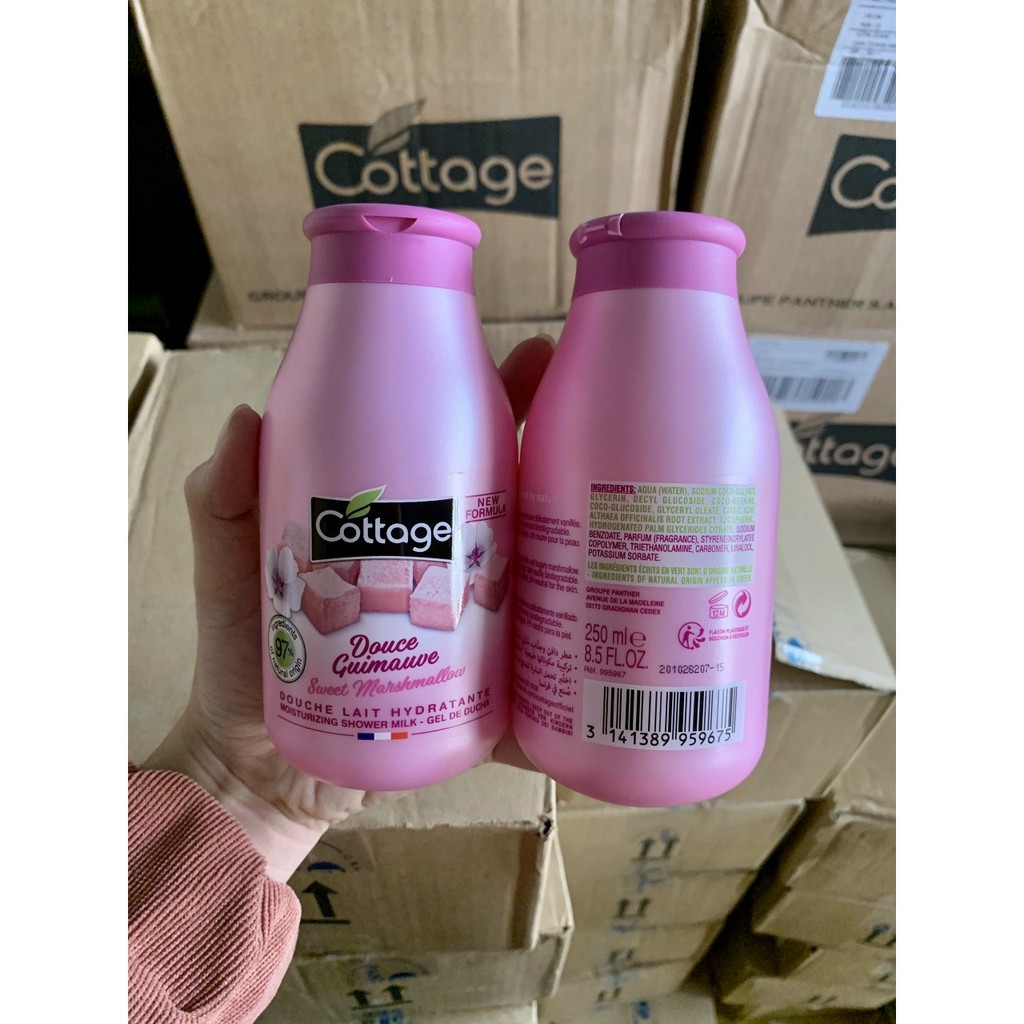 SỮA TẮM DƯỠNG DA / COTTAGE / Sữa Tắm Dưỡng Trắng Da Cottage 250ml Của Pháp