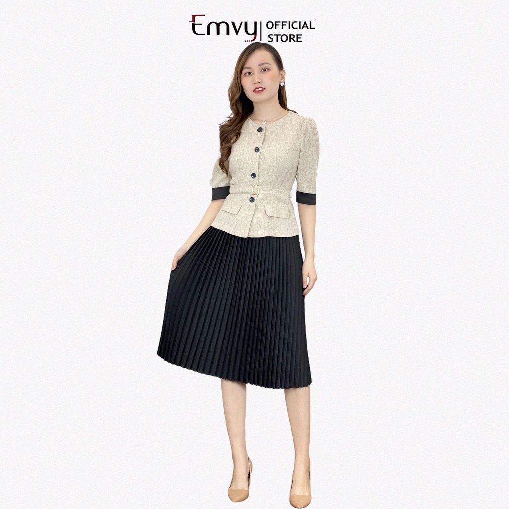 Áo Vest nữ công sở chất liệu dạ xước cao cấp EMVY E5