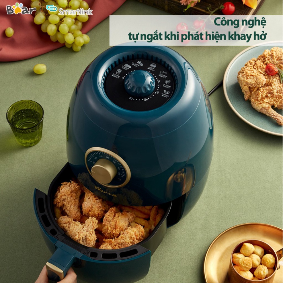 Nồi chiên không dầu HDA - 698 công nghệ Đức – Dung tích lớn 9.5L 8.2L lòng khay rộng – BH 12 tháng