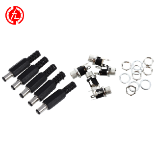 Bộ 5 Đầu Nối Ổ Cắm Nguồn Dc 2.1mm X 5.5mm Và 5 Đầu Cái 5.5mmx2.1mm Dc