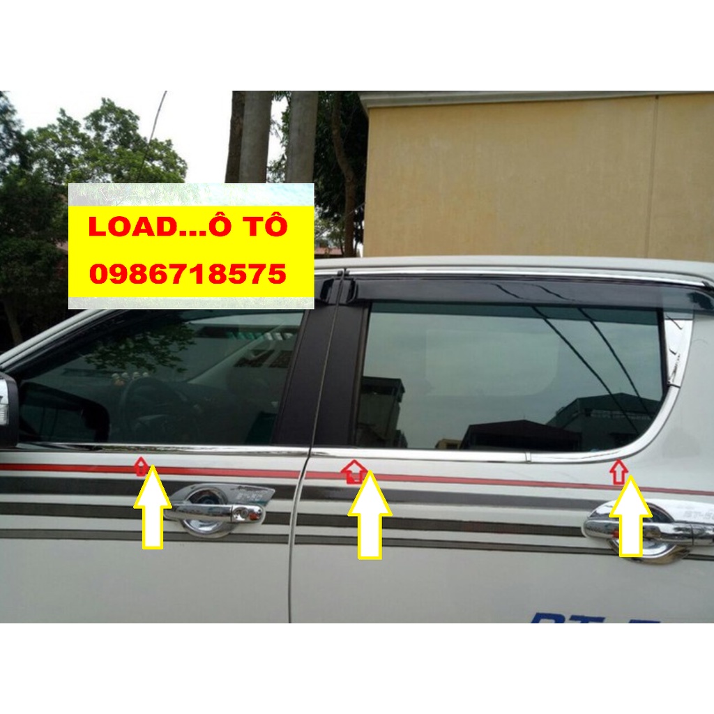 Bộ Ốp Nẹp Viền Chân Kính Mazda BT50 Mẫu Inox Cao Cấp