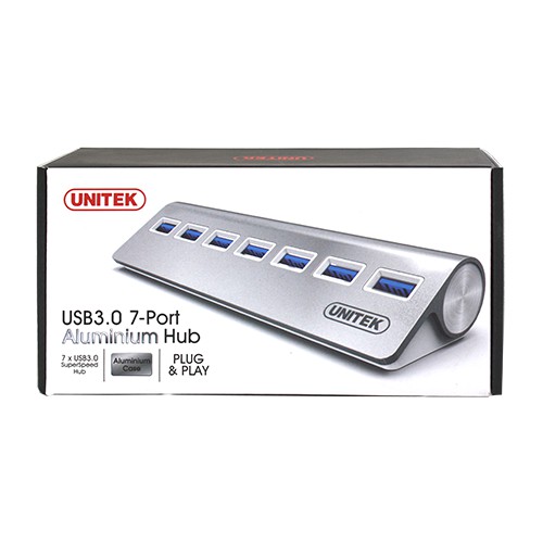 [Mã 153ELSALE2 giảm 7% đơn 300K] Hub usB 7P USB BỘ CHIA USB TỪ 1 SANG 7 CỔNG USB 3.0 + NGUỒN ADAPTER UNITEK Y 3187