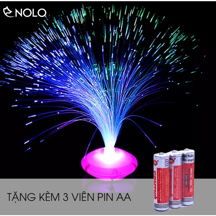 Đèn Led Trang Trí Sợi Quang Nhiều Màu Tự Đổi Màu Đèn Liên Tục Chất Liệu Vỏ Nhựa ABS Dùng Nguồn 3 Viên Pin AA