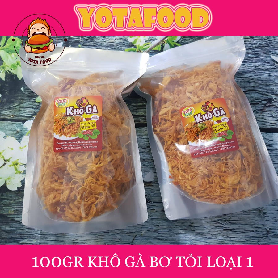 KHÔ GÀ BƠ TỎI  GIÒN NGON - ĐẬM VỊ  - 100GR YOTAFOOD