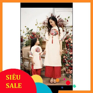 (Áo cách tânTết ) Set áo Dài Cách Tân Mẹ và Bé 🍒Áo cách tân đẹp giá rẻ