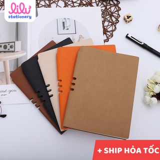 Sổ da vintage cao cấp A5 192 trang hở gáy phong cách mới basic nhã nhặn thanh lịch