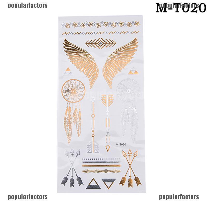 Hình Xăm Dán Chống Thấm Nước Hình Lông Vũ Màu Vàng Độc Đáo