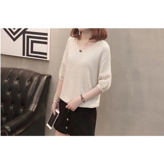 Áo len nữ, tay áo đan kiểu lưới